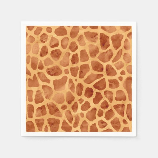 Serviette En Papier Impression de girafe à l'aquarelle (Devant)