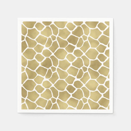 Serviette En Papier Impression de girafe or (Devant)