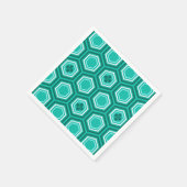 Serviette En Papier Impression de kimono hexagonal, sarcelle, aqua et  (Coin)
