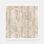 Serviette En Papier Impression de serpent blanc or (Devant)