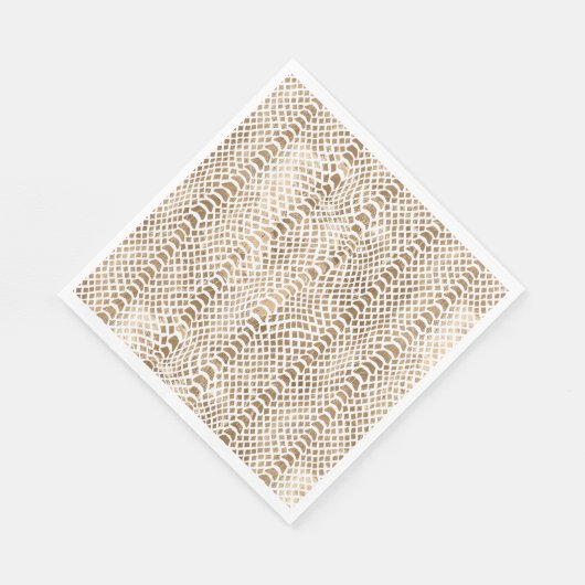 Serviette En Papier Impression de serpent blanc or (Coin)