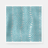 Serviette En Papier Impression de serpent d'argent bleu turquoise (Devant)