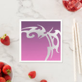 Serviette En Papier Impression de tatouage blanc sur dégradé violet (En situation)