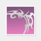 Serviette En Papier Impression de tatouage blanc sur dégradé violet (Devant)