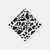 Serviette En Papier Impression de vache noire et blanche (Coin)