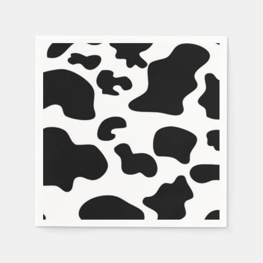 Serviette En Papier Impression de vache noire et blanche (Devant)