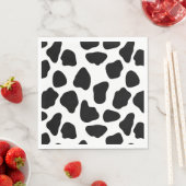 Serviette En Papier Impression de vache noire et blanche (En situation)