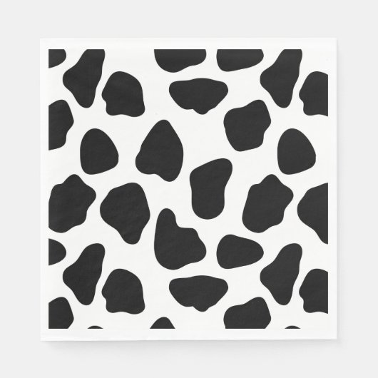 Serviette En Papier Impression de vache noire et blanche (Devant)
