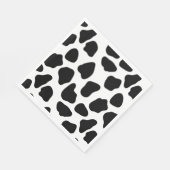 Serviette En Papier Impression de vache noire et blanche (Coin)