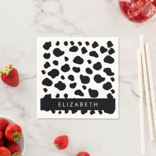 Serviette En Papier Impression De Vache, Spots De Vache, Noir Et Blanc