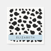 Serviette En Papier Impression De Vache, Spots De Vache, Noir Et Blanc (Devant)