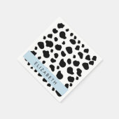 Serviette En Papier Impression De Vache, Spots De Vache, Noir Et Blanc (Coin)