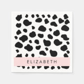 Serviette En Papier Impression De Vache, Spots De Vache, Noir Et Blanc (Devant)