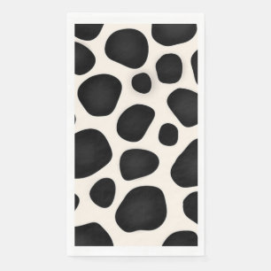 Serviette En Papier Impression de vache tache noire et blanche
