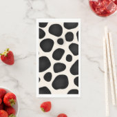 Serviette En Papier Impression de vache tache noire et blanche (En situation)