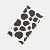 Serviette En Papier Impression de vache tache noire et blanche (Coin)