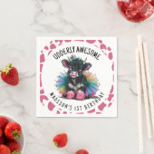 Serviette En Papier Impression de vaches Tutu Highland (En situation)