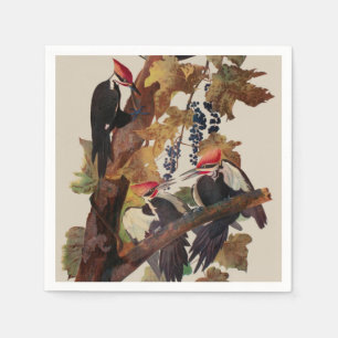 Serviette En Papier Impression d'oiseau Pic à tête rouge de John James