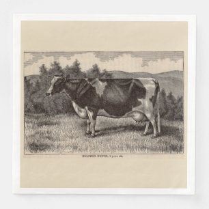 Serviette En Papier Impression du 19e siècle Holstein heifer