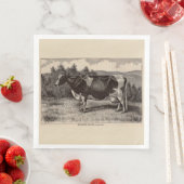 Serviette En Papier Impression du 19e siècle Holstein heifer (En situation)