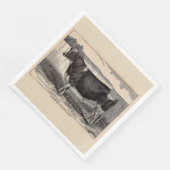 Serviette En Papier Impression du taureau Holstein du 19e siècle (Coin)