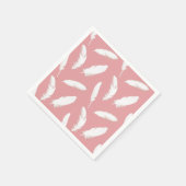 Serviette En Papier Impression en plumes blanches sur coque rose (Coin)