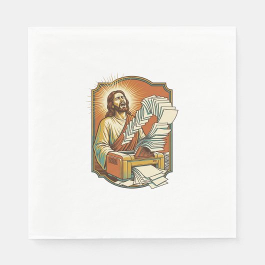 Serviette En Papier Impression feuille Excel Jésus 50 pages blanches B (Devant)