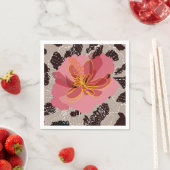 Serviette En Papier Impression Florale Animale Léopard (En situation)