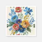 Serviette En Papier Impression florale d'aquarelle de printemps (Devant)