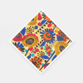 Serviette En Papier Impression florale du patrimoine mexicain (Coin)