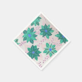 Serviette En Papier Impression florale Festive Vert Mint (Coin)