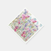 Serviette En Papier Impression florale illustrée à la main (Coin)