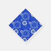 Serviette En Papier Impression florale moderne bleu électrique (Coin)