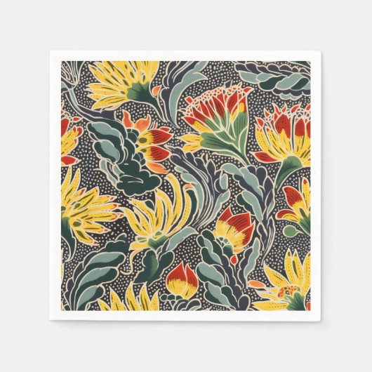 Serviette En Papier Impression florale naturelle biomorphique (Devant)