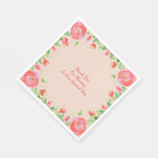 Serviette En Papier Impression florale Pastel (Coin)
