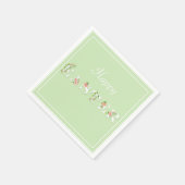 Serviette En Papier Impression florale sur les serviettes Pastel Green (Coin)