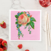 Serviette En Papier Impression florale victorienne (En situation)