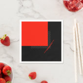 Serviette En Papier Impression géométrique à rayures rouges, noires et (En situation)