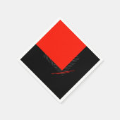 Serviette En Papier Impression géométrique à rayures rouges, noires et (Coin)