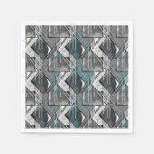 Serviette En Papier Impression géométrique gris clair. (Devant)