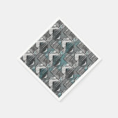 Serviette En Papier Impression géométrique gris clair. (Coin)