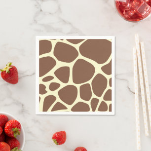 Serviette En Papier Impression Girafe, Girafe Marron, Impression Anima