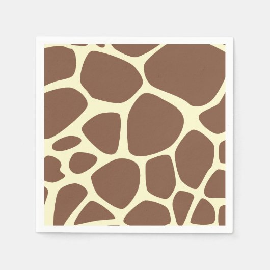 Serviette En Papier Impression Girafe, Girafe Marron, Impression Anima (Devant)
