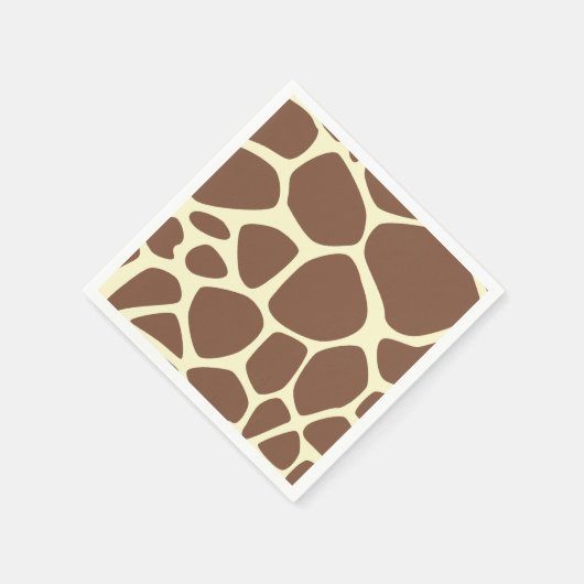 Serviette En Papier Impression Girafe, Girafe Marron, Impression Anima (Coin)