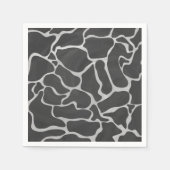 Serviette En Papier Impression Giraffe noir et gris clair (Devant)