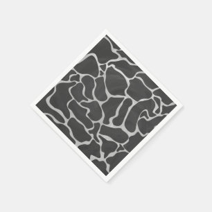 Serviette En Papier Impression Giraffe noir et gris clair