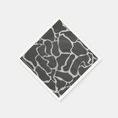 Serviette En Papier Impression Giraffe noir et gris clair (Coin)