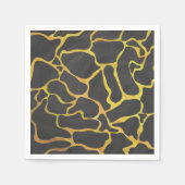 Serviette En Papier Impression Giraffe noir et jaune (Devant)