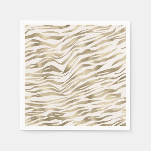 Serviette En Papier Impression Gold Zebra (Devant)