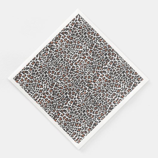 Serviette En Papier Impression léopard blanc (Coin)